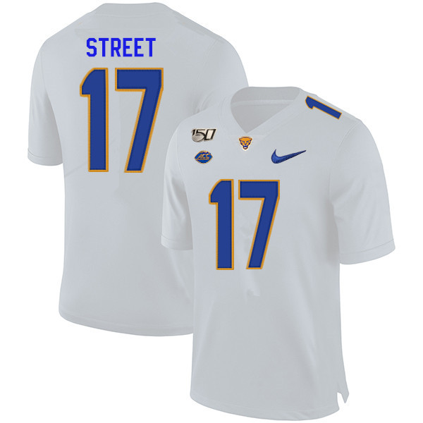 2019 Men #17 Darian Street Pitt Panthers College Football Jerseys Sale-White - Click Image to Close